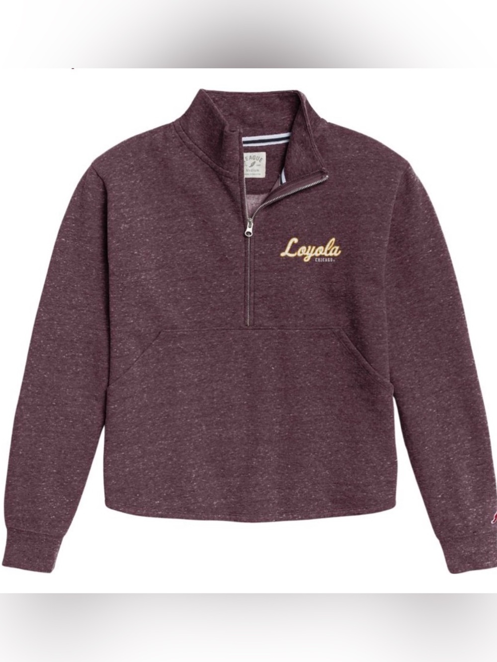 Loyola Chicago University Zip-Up Pullover Sweatshirt - Maroon